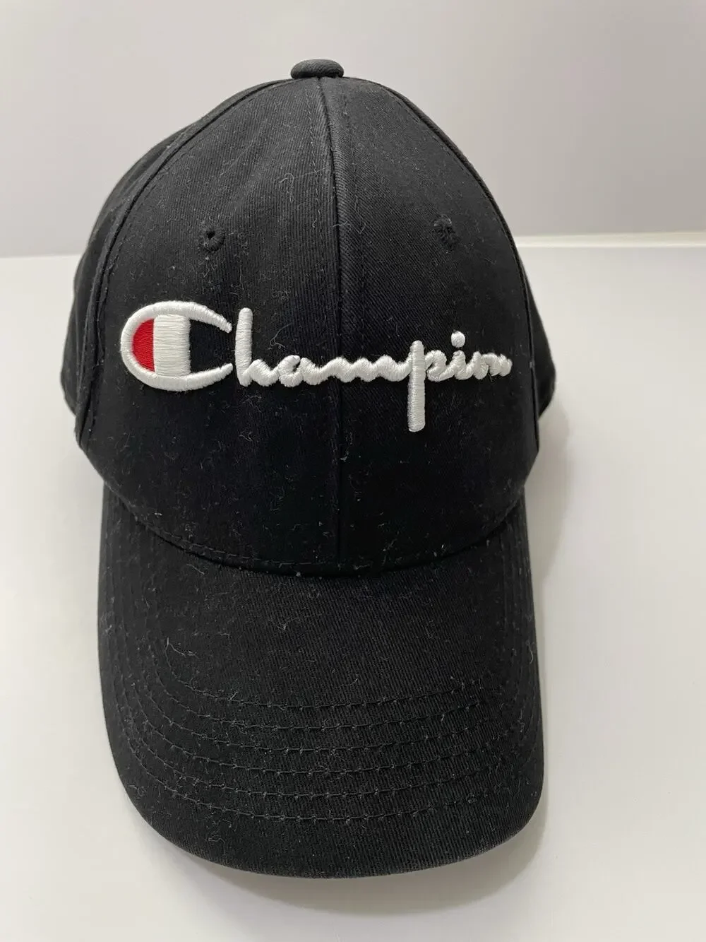 Champion Baseball Cap Hat Men's Black Adjustable with Embroidered Logo